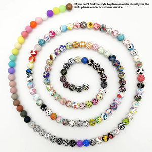 100 pièces 12mm coloré Silicone PVC transfert d'eau impression perles bijoux à bricoler soi-même faisant des perles en vrac clé sac chaîne stylo accessoires - Product Image 3