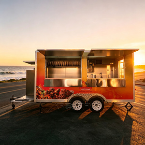 Compact Pizza Food Trailer Stainless Steel Hot Dog Food Truck Customized Coffee CE Catering Cart - Product Image 2