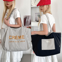 Bolsos de Lona con Cierre, Gran Capacidad, para Chicas, Ecológicos, Resistentes al Agua, Portátiles, para Viajes al Aire Libre, Oferta de Verano