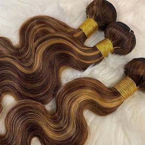 Mèches naturelles en vison avec reflets colorés P4/27, cheveux humains, reflets, miel, 12a, vente en gros, #4/27 30 - Product Image 4