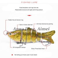 Leurres de pêche multi-articulés en plastique, leurres artificiels réalistes pour la pêche au bar, leurres durs pour la pêche