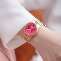Montre de luxe en acier inoxydable à quartz