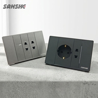 SANSHE Prix Usine Type 118 Interrupteurs Muraux Modulaires à Cadre Fin DIY Prises Universelles Allemandes Schuko pour Grossistes