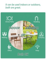 Table pliante portable 6 pieds, blanche, rectangulaire, en plastique, mobilier d'extérieur, table pliante pour banquet, restauration, camping