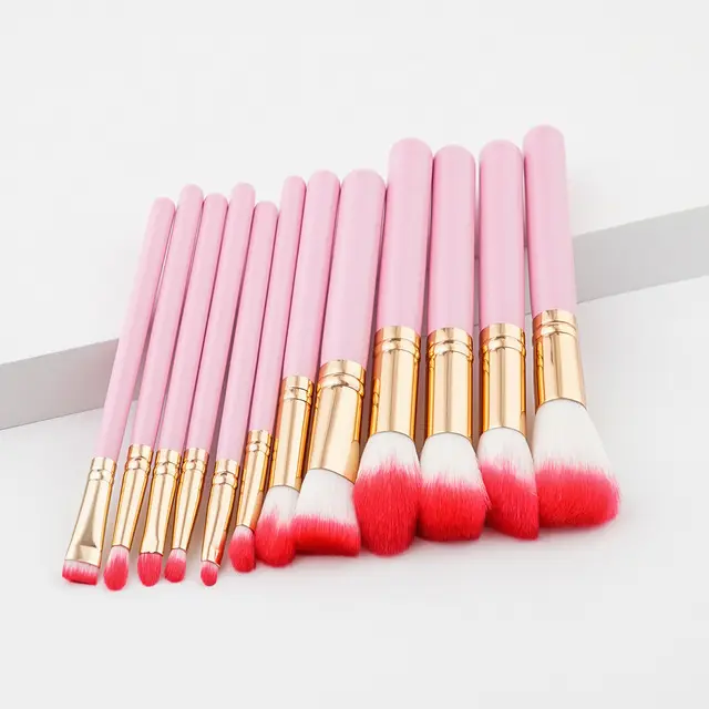 cosmetic brush 12pcs pink brushes makeup set