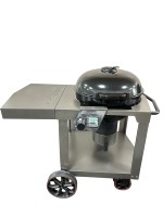 Barbecue portable au charbon de bois en liquidation avec contrôle intelligent de la température, sécurité anti-flamme, revêtement poudré, chariot, table, pour jardin, patio, cour arrière