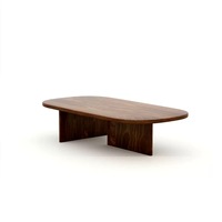 Table basse rectangulaire semi-circulaire en bois massif de noyer noir moderne de qualité supérieure, petite table d'appoint plate pour salon