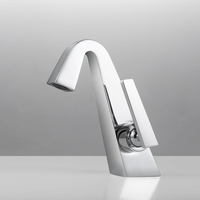 Robinet de lavabo design col de cygne, monocommande, en laiton, pour salle de bain