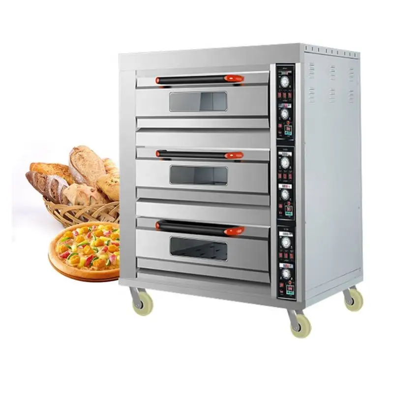 Baking oven commercial touch controller bakery machine stainless steel baking equipment 1 2 3 deck 2 4 6 trays electric oven