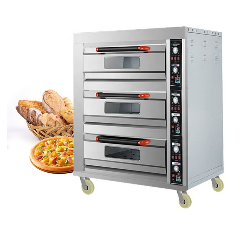 Baking oven commercial touch controller bakery machine stainless steel baking equipment 1 2 3 deck 2 4 6 trays electric oven