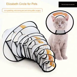 <span class=keywords><strong>Collar</strong></span> de cuello de plástico sólido antiarañazos antimordedura de <span class=keywords><strong>Elizabeth</strong></span> Pet Supplies para gatos y perros cinta impresa en estilo de dibujos animados - Product Image 3