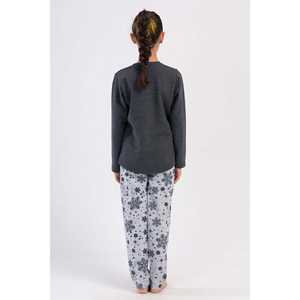 Girl's Casual 2-Piece Set Cuffed Round Neck Long Sleeve Oval Pyjamas for 7-8/13-14 <b>Years</b> for 9 and 11-<b>Year</b>-Olds - Product Image 1