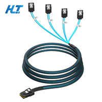 Cable SFF-8087 Mini SAS a 4 SATA 3.0 Rectos, 6Gbps, Cable de Datos Interno para Servidor, para Tarjeta RAID HBA, Conexión de 4 HDD/SSD SATA