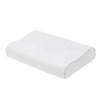 Oreiller de lit ergonomique en mousse à mémoire de forme avec housse amovible 100 % coton, soutien orthopédique à double hauteur