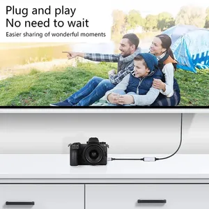 Câble <span class=keywords><strong>Mini</strong></span> <span class=keywords><strong>HDMI</strong></span> vers <span class=keywords><strong>HDMI</strong></span> femelle 4K 60Hz 90 degrés, <span class=keywords><strong>cordon</strong></span> d'extension tressé en nylon pour ordinateurs portables, moniteurs, téléviseurs HD, électronique grand public - Product Image 2