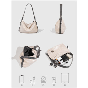 Factory New Women's Soft <b>Large</b> Capacity Zippered Crossbody <b>Tote</b> <b>Bag</b> with Single Handle Fashionable Vintage National Design - Product Image 5