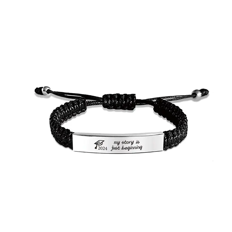 Ywganggu anpassbare modeschmuck-Armbänder Gravur-Armband handgewebte Edelstahl-Kette Armband