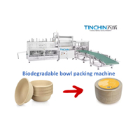 Máquina Automática de Alta Velocidad para Empacar Vasos y Tazones de Papel Biodegradable con PLC, Sellado y Etiquetado de Vasos Compostables