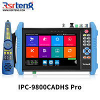 Rsrteng IPC-9800CADHS Pro 8K Monitor y Probador de Cámaras IP WiFi POE++ AHD TVI CVI SDI SFP Herramientas de Red Trazador de Cables CCTV