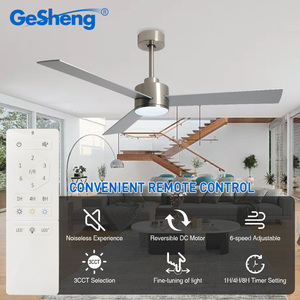 Ventilador de Techo Moderno Decorativo de 52 Pulgadas con 3 Aspas de Madera, Control Remoto, DC, con Luz LED - Product Image 2