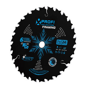 Lame de scie circulaire TCT de 7 1/4 pouces à 24 dents pour le travail du bois, avec pointe en carbure, pour la découpe de cadres - Product Image 1