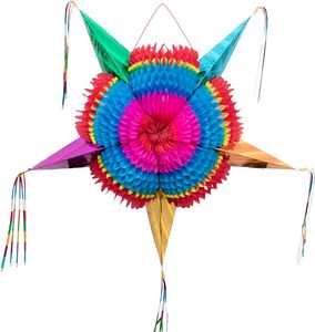 Piñata pliable artisanale de grande taille pour fête d'anniversaire, piñata mexicaine pour enfants, piñata étoile pour fête - Product Image 1