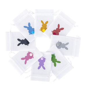 10*14cm joyeux pâques petits sacs à cordon en lin lapin Bundle poche enfant bonbons emballage cadeau pochettes réutilisables décoration - Product Image 5