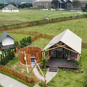 Alunimun Wooden Style Safari <strong>Tent</strong> Home Luxury Canvas Glamping <strong>Tent</strong> With Bathroom - Product Image 5