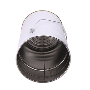 Seau en métal galvanisé blanc de 20 L (5 gallons) en forme de cylindre, avec couvercle à bec verseur, hermétique, antirouille, recyclable, en stock important - Product Image 3