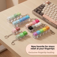 Porte-clés mécanique avec éclairage, jouet de décompression, clavier à pression, jouet sensoriel pour doigts, porte-clés clavier