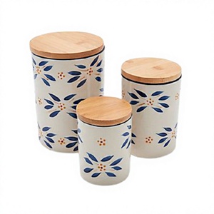Advantageous Design Container Wooden Tea Sugar And Coffee <b>Box</b> <b>Set</b> Of Three Different Sizes Kitchenware Storage <b>Box</b> - Product Image 1