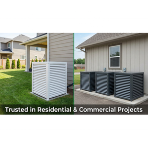 YOD HVAC, unité extérieure en aluminium thermolaqué, couverture de climatisation, imperméable, antirouille, anti-grêle, design à persiennes pour condenseur de pompe à chaleur - Product Image 4