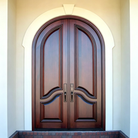 Porte extérieure en bois massif sur mesure, arquée, double, étanche, pour les églises, les restaurants, les hôtels, les mosquées, les parcs, usage commercial