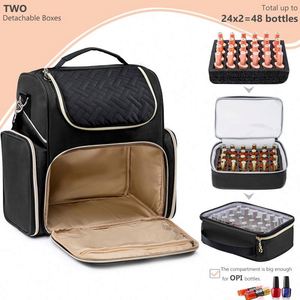 Échantillon Gratuit : Organisateur de Vernis à Ongles Grande Capacité (48 Bouteilles) avec Lampe UV, Mallette de Rangement pour Technicien(ne) Ongulaire avec 2 Boîtes Amovibles pour Outils - Product Image 3