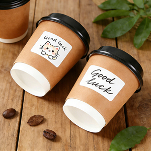 Gobelets en papier à double paroi avec logo personnalisé, dorés, 4oz, 8oz, 12oz, pour café chaud, avec couvercle en PS PET, pour vin et tequila - Product Image 3