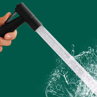 Lujoso pulverizador de bidé de mano de acero inoxidable SUS304 negro, juego de ducha de inodoro de doble función y alta presión para proyectos de villas