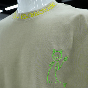 Camiseta de Hombre de Gran Tamaño, Tejida, con Bordado 3D en Chenilla, 100% Algodón, de Alta Calidad, Antiarrugas y Transpirable - Product Image 4