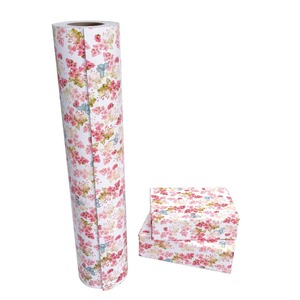 Custom Floral Butterfly <b>Pattern</b> Craft <b>Paper</b> Roll Double-Sided PE Coated 100GSM Eco-Friendly Recyclable Wood Pulp Packaging - Product Image 2