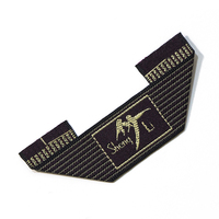Étiquettes tissées personnalisées avec logo privé, pliées aux extrémités, écologiques et durables pour chaussures, sacs, t-shirts