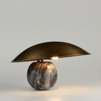 Lampe de table scandinave moderne en marbre avec abat-jour en forme de dôme, lumière LED pour chevet, bureau, chambre à coucher, salon