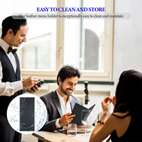Promotion Menu couverture Style Double pli panneau pour Restaurant cafés 4.25X11 "2 Page Menu titulaire Menu couvre livre en cuir