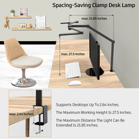Lámpara de escritorio LED de protección ocular plegable creativa moderna con cuerpo de aluminio de abrazadera para habitaciones de lectura salas de estudio