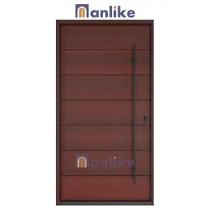 Anlike Italian Design Exterior Timber Wooden Security Doors For Houses Front Entry Doors With Side Panel