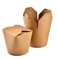 Boîtes à emporter pour pâtes occidentales, personnalisées avec logo, en papier enduit anti-fuite, réutilisables, écologiques, avec finition mate