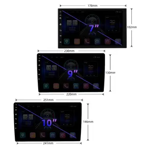 高品质7,9，10英寸2 + 32Gb 2 Din安卓10.0 Carplay全球定位系统导航放射自显影无线数字信号处理器