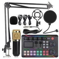 Équipement de podcast en anglais F998MAX, version internationale, avec microphone BM800, kit complet pour diffusion en direct