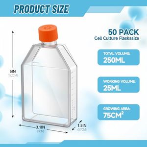 Vô trùng 75cm ² Polystyrene nhựa văn hóa tế bào bình TC điều trị Bộ lọc Mũ phòng thí nghiệm chai với quy mô cho mô văn hóa - Product Image 4