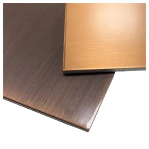 Brushed copper aluminum clad sheet bilayer brass composite sheet for exterior curtain wall cladding panels