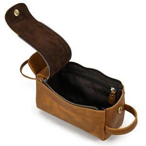 Bolsos de Mano Retro de Cuero Vacuno Andong para Hombre, Bolsa de Cosméticos Multifuncional de Gran Capacidad, Bolsa de Aseo, Bolsa de Almacenamiento - Product Image 5