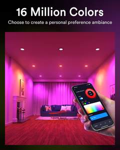 <span class=keywords><strong>Downlight</strong></span> <span class=keywords><strong>LED</strong></span> Inteligente RGB de Fábrica Tuya, Wifi, 4 y 6 Pulgadas, Delgado, el <span class=keywords><strong>Mejor</strong></span> <span class=keywords><strong>Downlight</strong></span> RGB Negro Regulable - Product Image 6